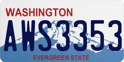 WA license plate AWS3353