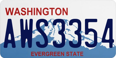 WA license plate AWS3354