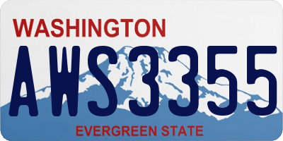 WA license plate AWS3355