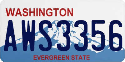 WA license plate AWS3356