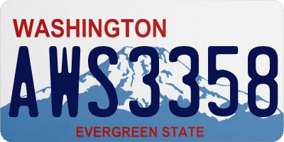 WA license plate AWS3358