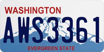 WA license plate AWS3361