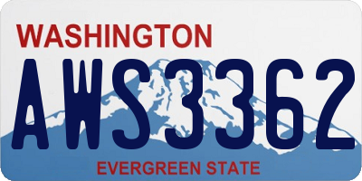 WA license plate AWS3362