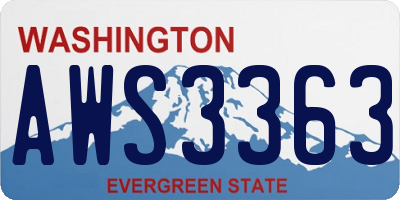 WA license plate AWS3363
