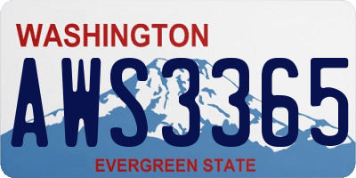 WA license plate AWS3365