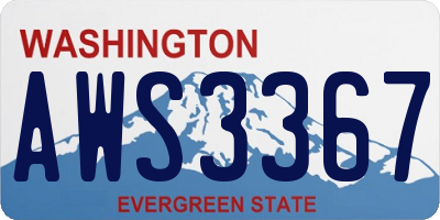 WA license plate AWS3367
