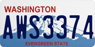 WA license plate AWS3374