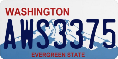 WA license plate AWS3375