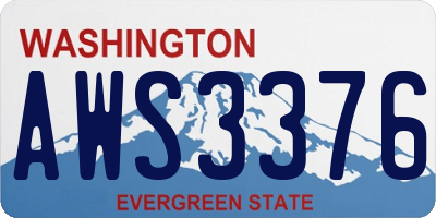 WA license plate AWS3376
