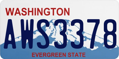 WA license plate AWS3378