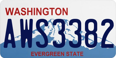 WA license plate AWS3382