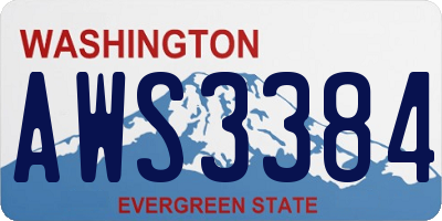 WA license plate AWS3384
