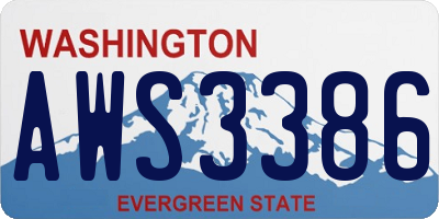WA license plate AWS3386