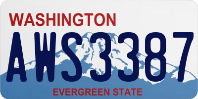 WA license plate AWS3387