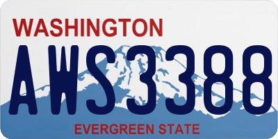 WA license plate AWS3388
