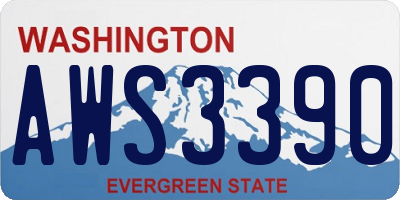 WA license plate AWS3390