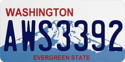 WA license plate AWS3392