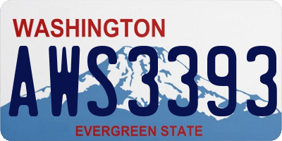 WA license plate AWS3393