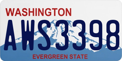 WA license plate AWS3398