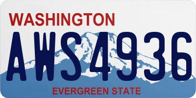 WA license plate AWS4936