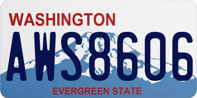 WA license plate AWS8606