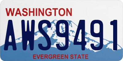 WA license plate AWS9491
