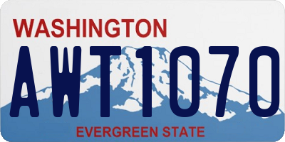 WA license plate AWT1070