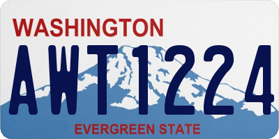 WA license plate AWT1224