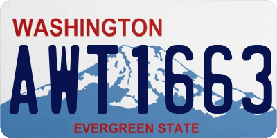 WA license plate AWT1663
