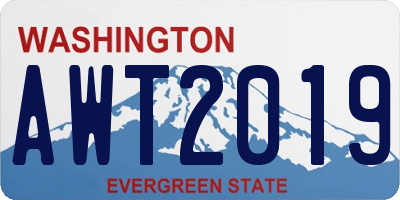 WA license plate AWT2019