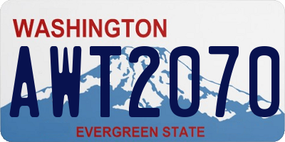 WA license plate AWT2070