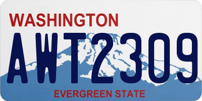 WA license plate AWT2309