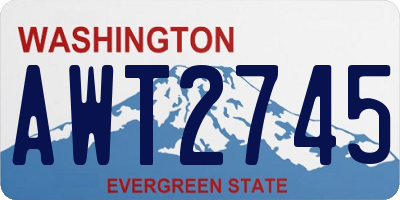 WA license plate AWT2745