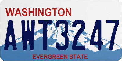WA license plate AWT3247