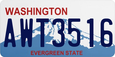 WA license plate AWT3516