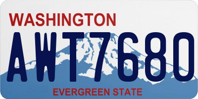 WA license plate AWT7680