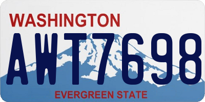 WA license plate AWT7698