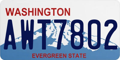 WA license plate AWT7802