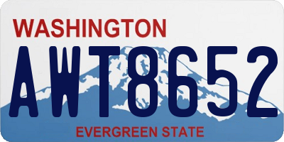 WA license plate AWT8652