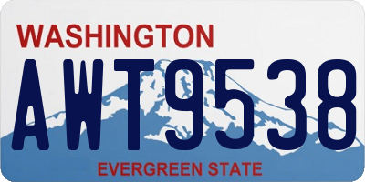WA license plate AWT9538