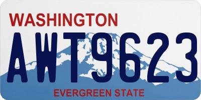 WA license plate AWT9623