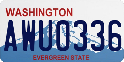 WA license plate AWU0336
