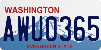 WA license plate AWU0365