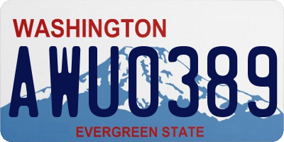 WA license plate AWU0389