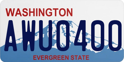 WA license plate AWU0400