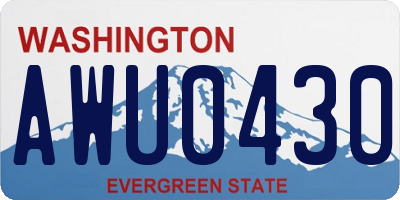 WA license plate AWU0430