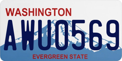 WA license plate AWU0569