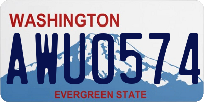 WA license plate AWU0574