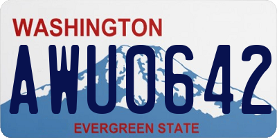 WA license plate AWU0642
