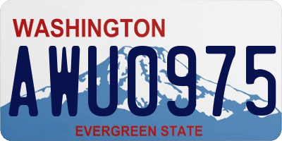 WA license plate AWU0975